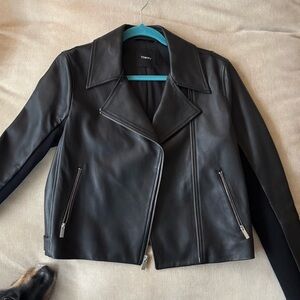 Theory Sleek Black Genuine Leather Jacket